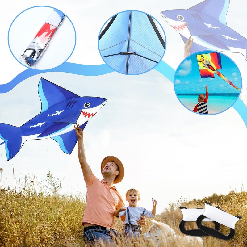 Leitee 6 Pack Large Kite for Kids and Adults Butterfly Kite for Kids Age 4-8-12 Dragonfly Owl Parrot Eagle Goldfish Teens Toy Easy to Fly for Game Beach Outdoor Activities Gifts(Ocean Style) - Image 4